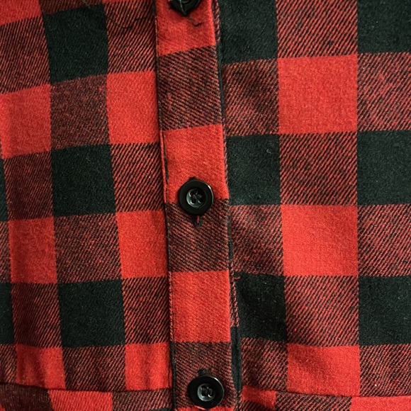 Grandwish Girl Plaid Flannel Button Down Dress Sz 4 - Picture 3 of 7